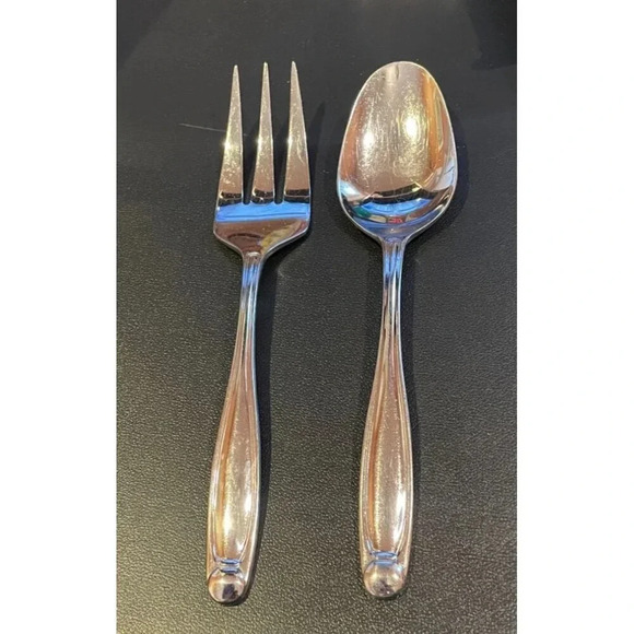 Oneida Alexandria Stainless Steel Serving Fork &‎ Spoon Set 18/0 Replacements - Picture 1 of 5